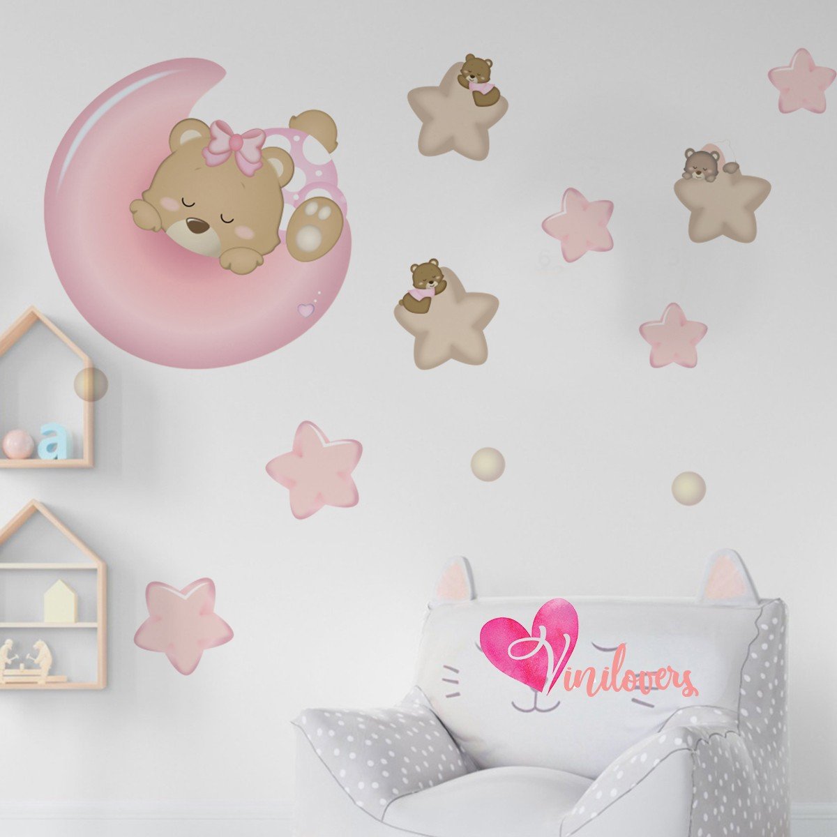 Adhesivos infantiles vinilos sweet night bears osos impresos estrellas Colombia Bogota Medellin Cali Barranquilla Bucaramanga