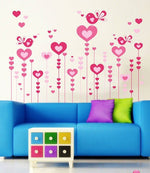 Vinilo Decorativo Adhesivo Tallos Corazones Pájaros