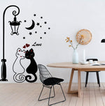 Vinilo Decorativo Adhesivo Farol y Gatos
