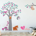 Vinilo Adhesivos arbol infantil ardillas hongos osos Colombia Bogota Medellin Cali Barranquilla Bucaramanga