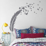 Vinilo Decorativo Adhesivo Pluma Pájaros