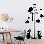 Vinilo Decorativo Adhesivo Perchero Gatos