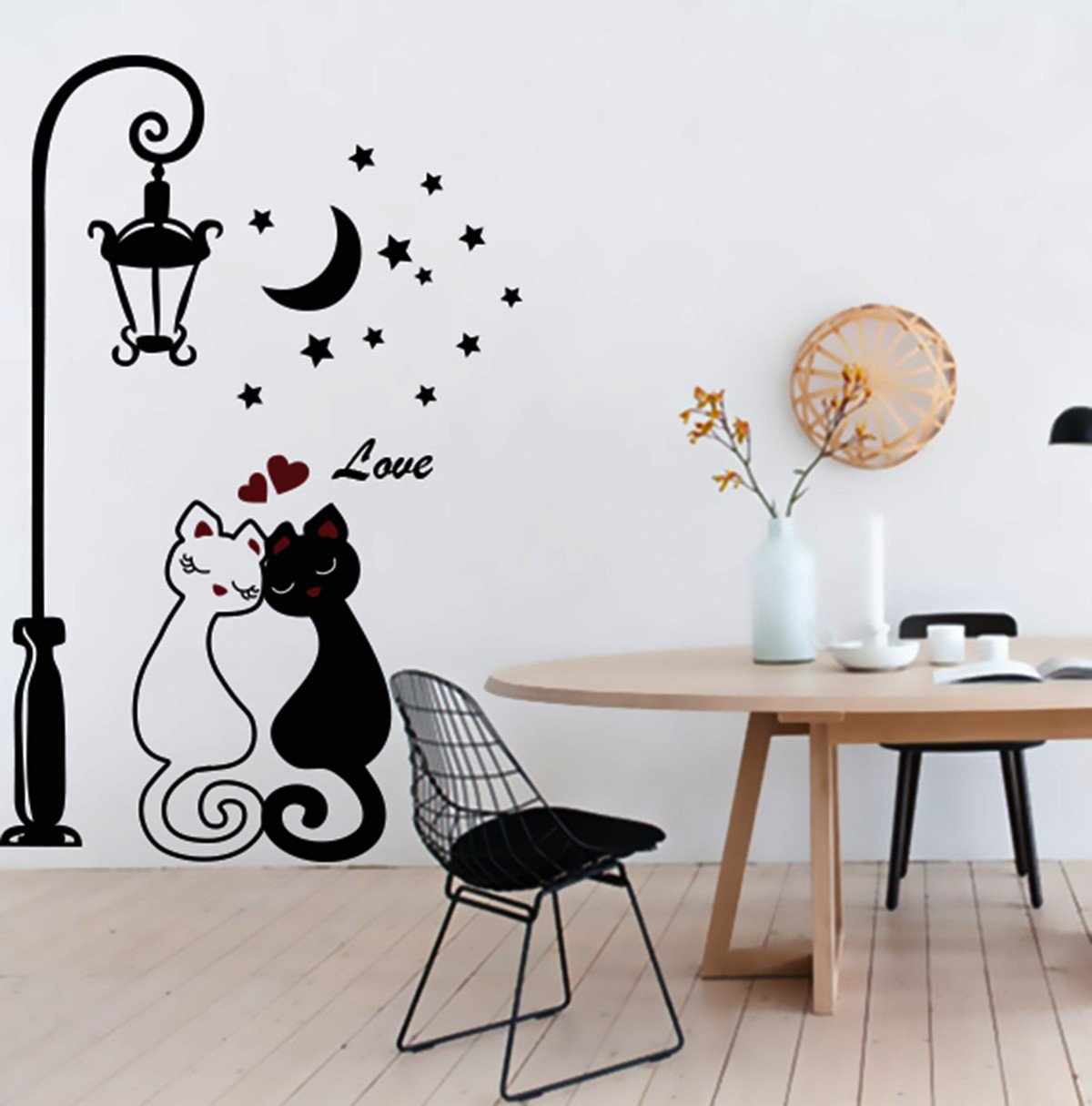 Vinilo Decorativo Adhesivo Farol y gatos