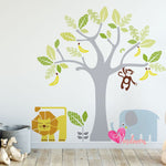 Vinilos adhesivos infantiles de arbol bananas mico leon Colombia Bogota Medellin Cali Barranquilla Bucaramanga Cartagena