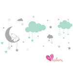 Vinilos adhesivos decorativos infantil cielo oso nubes estrellas luna Colombia Bogota Medellin Cali Barranquilla Bucaramanga