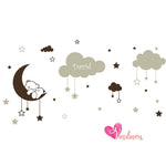 Vinilos adhesivos infantiles decoracion luna oso estrellas nubes bebes Colombia Bogota Medellin Cali Barranquilla