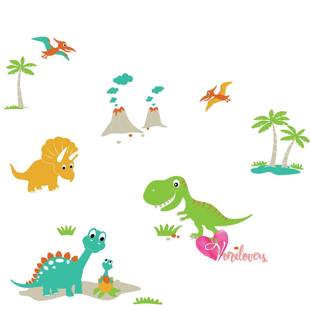 Adhesivos infantiles bebes dinosaurios volcanes bosque Colombia Bogota Medellin Cali Barranquilla Bucaramanga Cartagena Ibague