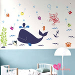 Vinilo decorativo infantil mar ballena peces Colombia Bogota Medellin Cali Barranquilla Bucaramanga Cartagena Ibague
