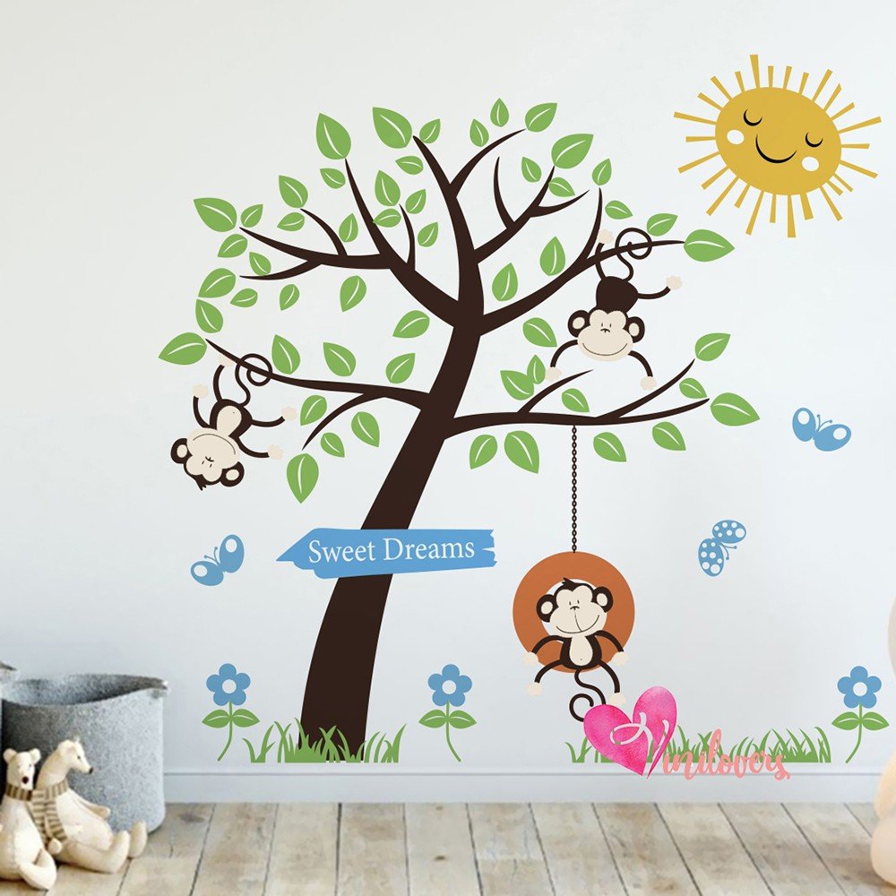 Adhesivos infantiles vinilos decorativos soles micos arboles mariposas Colombia Bogota Medellin Cali Barranquilla Bucaramanga