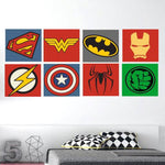 Adhesivos infantiles vinilos decorativos superheroes impresos escudos Colombia Bogota Medellin Cali Barranquilla Bucaramanga