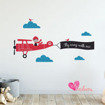 Adhesivos infantiles vinilos decorativos flying avioneta nubes Colombia Bogota Medellin Cali Barranquilla Bucaramanga Cartagena