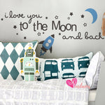 Adhesivos infantiles vinilos I Love You To The Moon cohete texto Colombia Bogota Medellin Cali Barranquilla Bucaramanga Cartagen