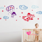 Adhesivos infantiles vinilos kids aviones paracaidas nubes Colombia Bogota Medellin Cali Barranquilla Bucaramanga Cartagena