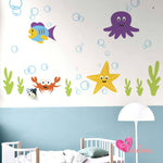 Vinilo adhesivos infantiles decorativos marinos peces mar Colombia Bogota Medellin Cali Barranquilla Bucaramanga Cartagena