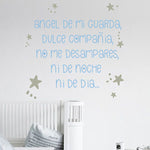 Vinilos infantiles adhesivos angel de mi guarda textos oraciones Colombia Bogota Medellin Cali Barranquilla Bucaramanga