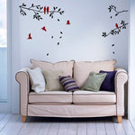 Vinilo Decorativo Adhesivo Tres Ramas Pajaros