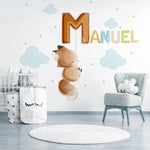 Vinilo Zorro y Globo Nombre Personalizado Impresión