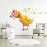 Vinilo Decorativo Pato Y Nombre Personalizado Impresión