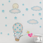 Vinilo Decorativo Adhesivo Nubes Globo Elefante Niño Impresión