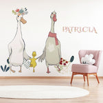 Vinilo Decorativo Adhesivo Familia De Patos Impresión