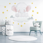 Vinilo Decorativo Adhesivo Elefante Y Nube Impresión