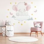 Vinilo Decorativo Adhesivo Elefanta Y Nube Impresión