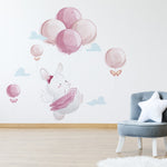 Vinilo Decorativo Adhesivo Coneja Y Globos Niña Impresión