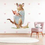 Vinilo Decorativo Adhesivo Canguro Bebe Niña Impresión