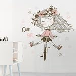 Vinilo Decorativo Adhesivo Niña Bicicleta Impresión