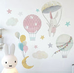 Vinilo Decorativo Adhesivo Cielo Y Globos Niña Impresión