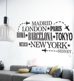 Vinilo Decorativo Adhesivo. Nombres de ciudades capitales Colombia Bogota Medellin Cali Barranquilla Bucaramanga