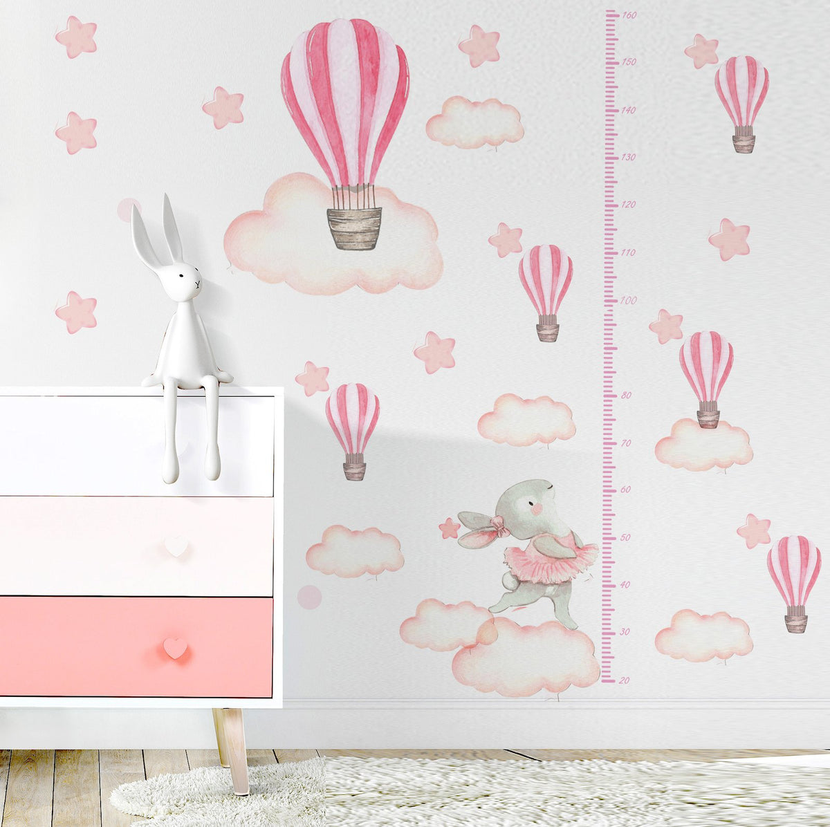 Vinilos Adhesivos Promo 2x1 Medidor y Oso Globos y Estrellas