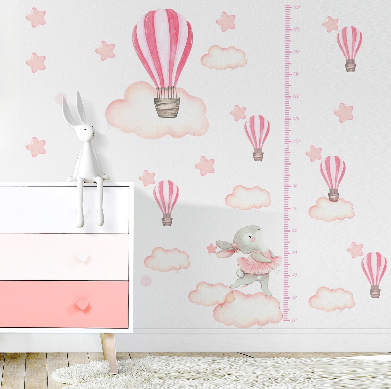 Vinilos Adhesivos Promo 2x1 Medidor y Oso Globos y Estrellas