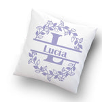 Funda o Cojín Decorativo Monograma Hojas Inicial de Nombre