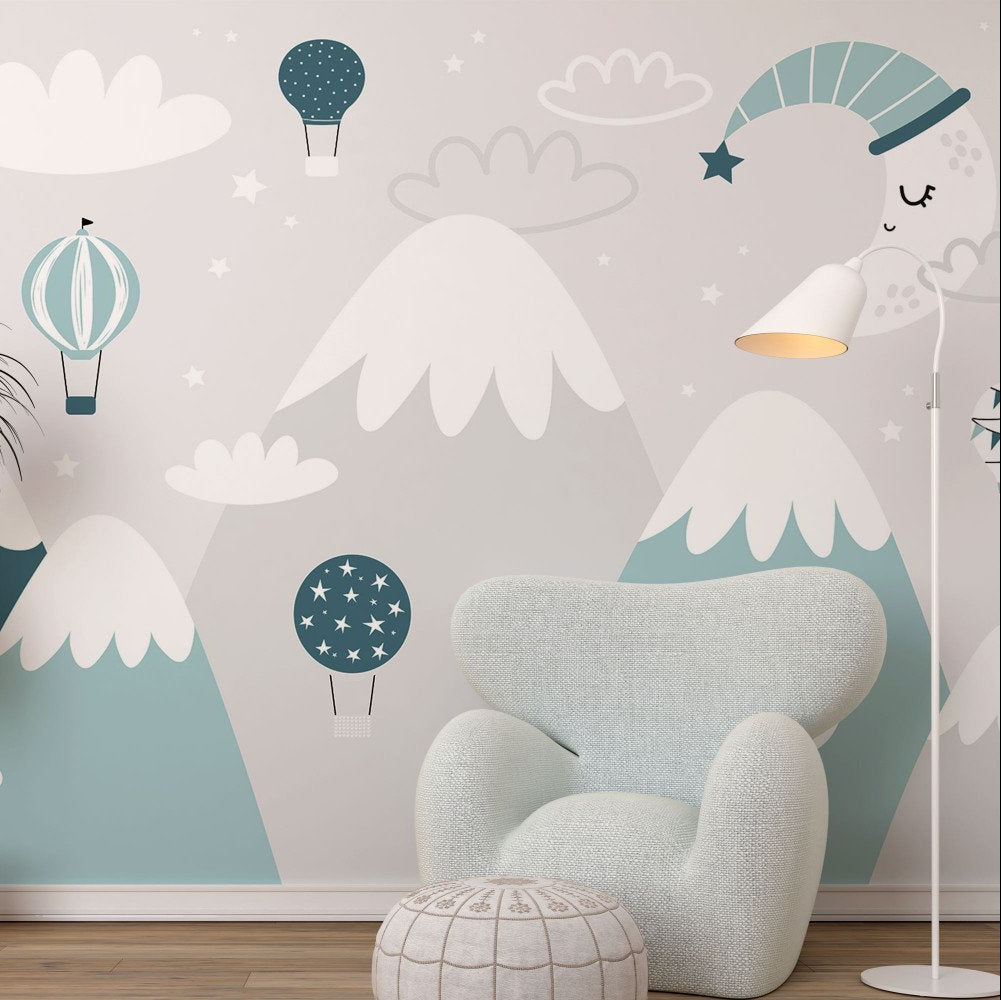 Papel Tapiz Nubes Estrellas Luna