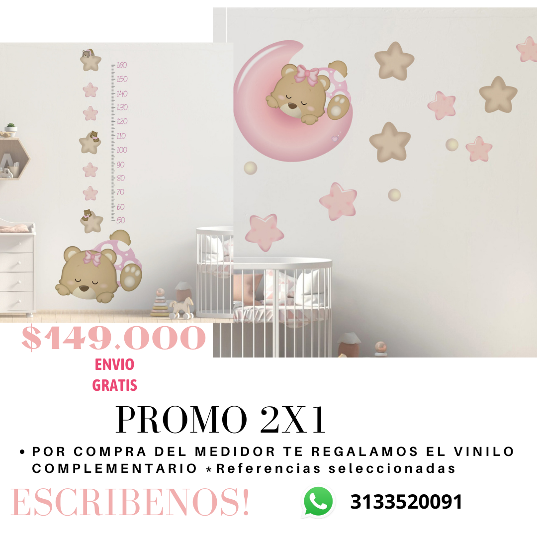 Vinilos adhesivos medidores osos estrellas luna