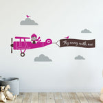 Vinilo adhesivo sticker avioneta avion nubes