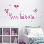 Vinilo Decorativo Adhesivo Nombre Y Mariposas
