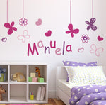 Vinilo Decorativo Adhesivo Nombre Y Flores