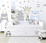 Vinilos Adhesivo Cabezas de Animales Estrellas Nombre