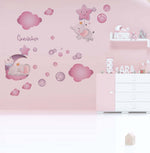 Vinilo Decorativo Elefantes y Conejos Niña