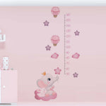 Vinilo Decorativo Medidor Elefantes y Conejos Niño