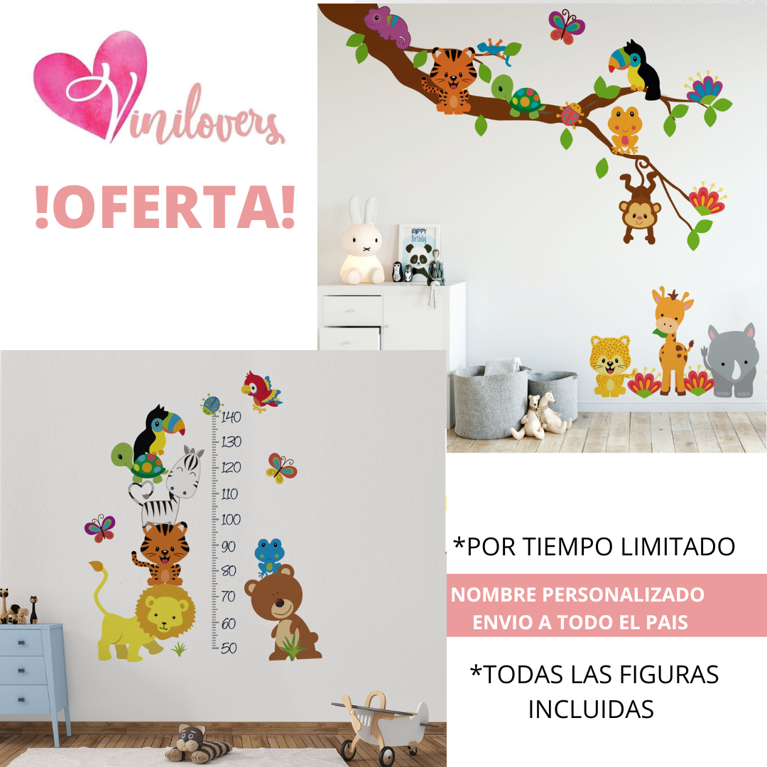 Vinilos adhesivos animales de zafai niños