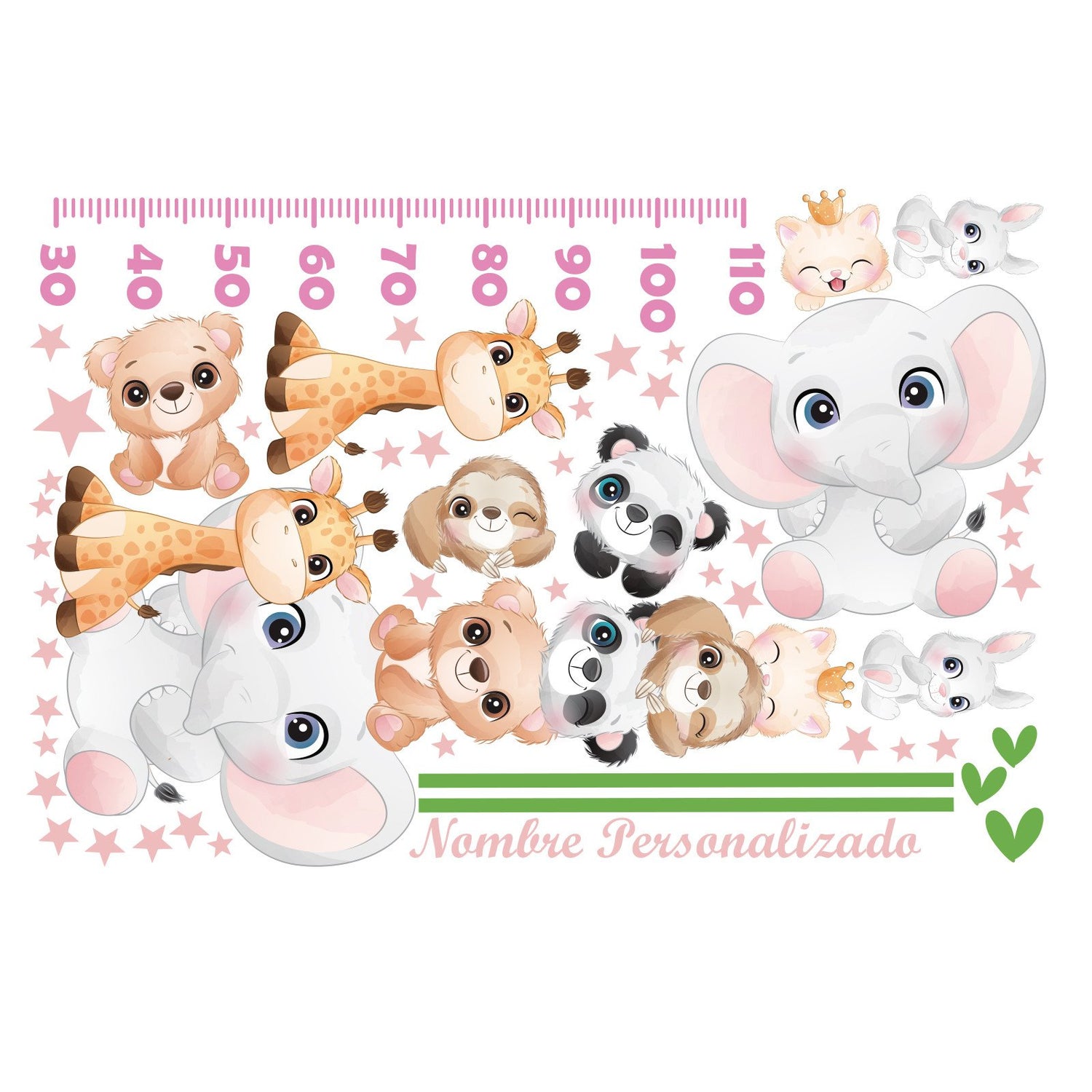 vinilos calcomanías stickers infantiles medidor animales