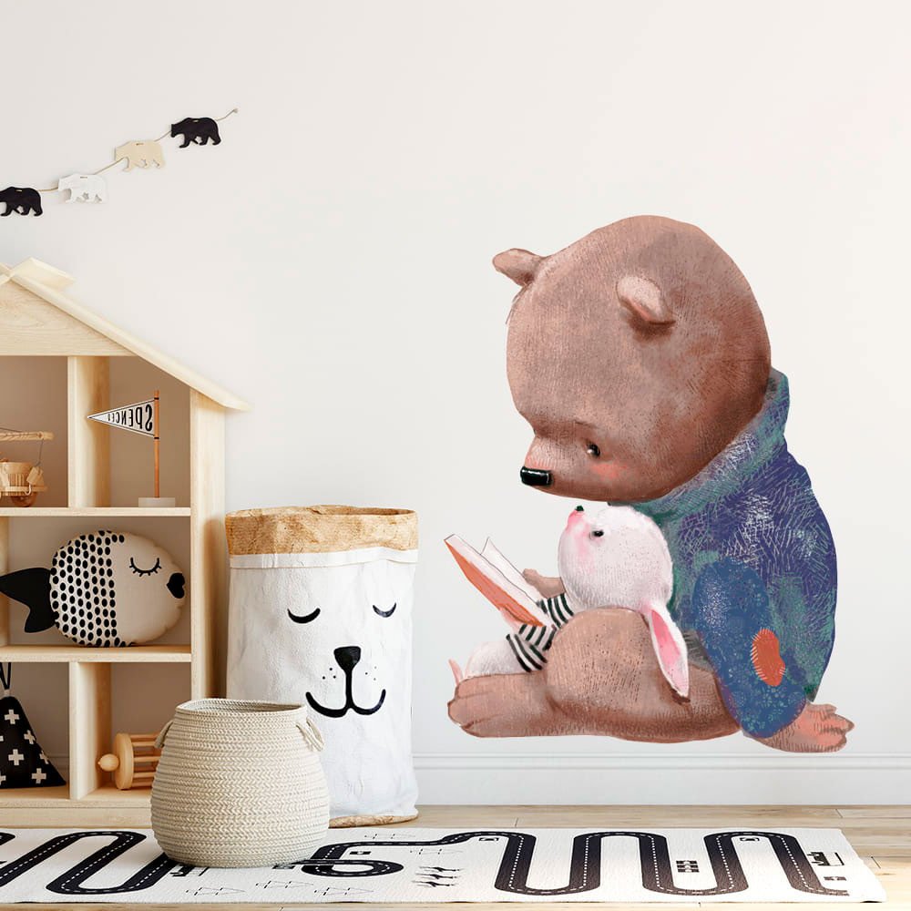 Vinilo Decorativo Adhesivo Infantil Oso Conejo