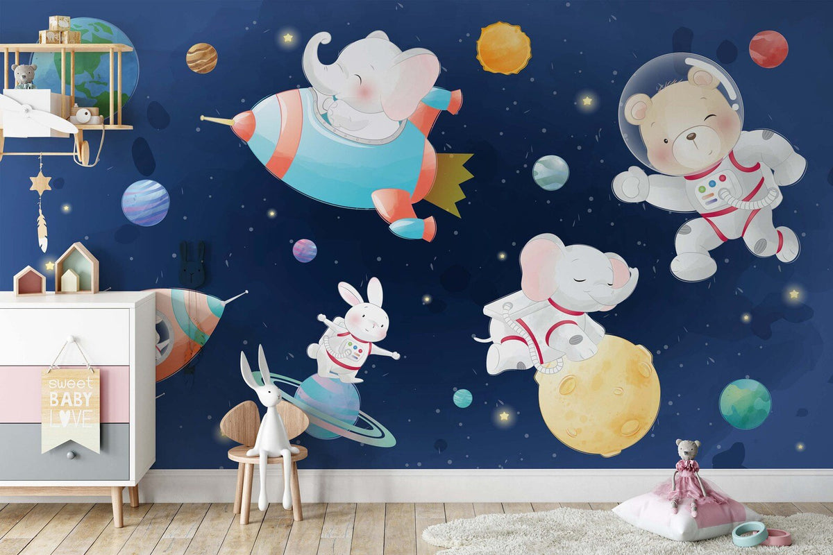 Papel Tapiz Vinilo Adhesivo Animales y Planetas
