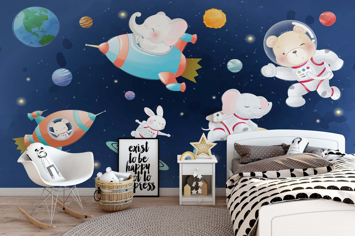Papel Tapiz Vinilo Adhesivo Animales y Planetas