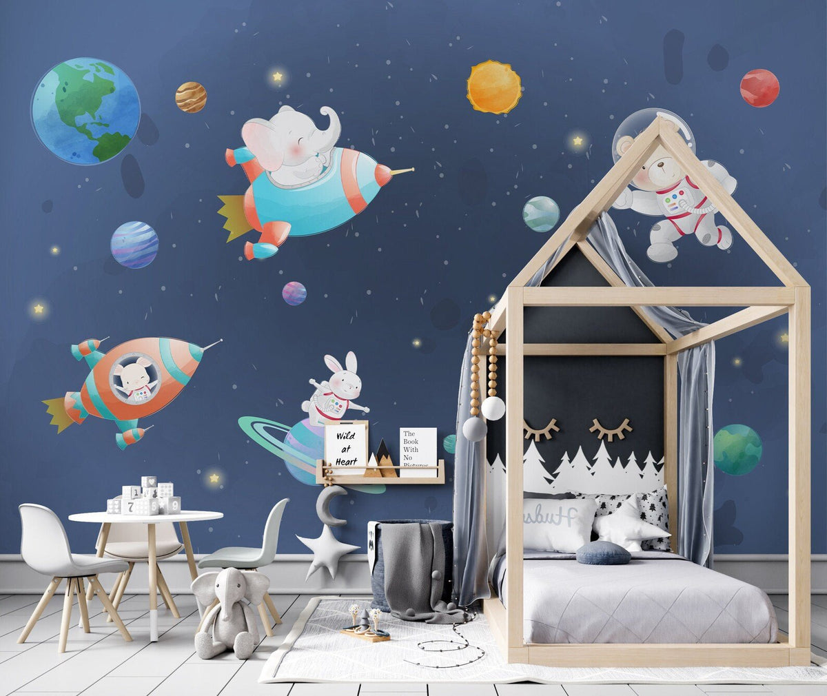 Papel Tapiz Vinilo Adhesivo Animales y Planetas