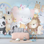 Papel tapiz vinilo adhesivo infantil animales