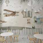 Papel tapiz Jardin Globos Aviones